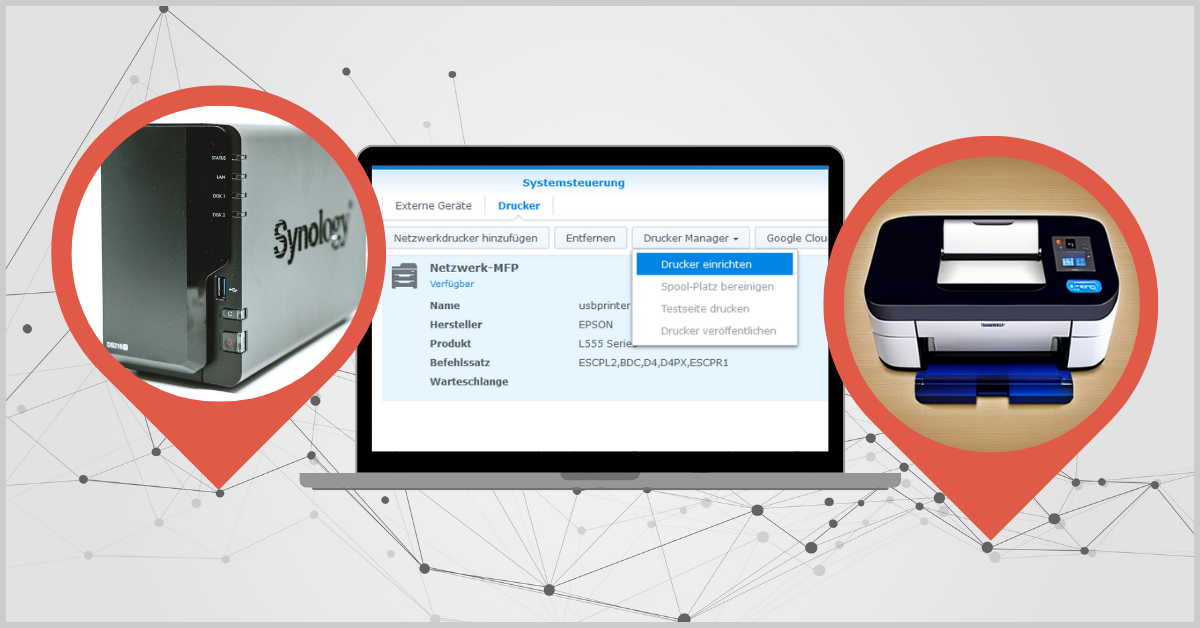 USB-Drucker/Multifunktionsgerät an Synology Diskstation anschließen und über das Heimnetz nutzen